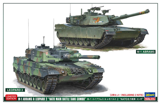Hasegawa 1/72 M-1 Abrams & Leopard 2 "Nato Main Battle Tank Combo" (Two Kits In The Box)
