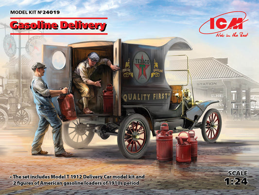 ICM 1/24 Gasoline Delivery, Model T 1912 Delivery Car with American Gasoline Loaders