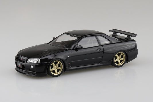 Aoshima 1/32 SNAP KIT #11-SP2 Nissan R34 Skyline GT-R Custom Wheel (Black Pearl)