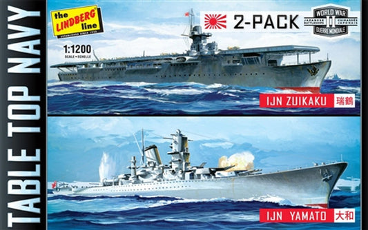 LINDBERG - 424 1/1200 Tabletop Japanese Navy WWII Ships (2) (Yamato & Zuikaku) Plastic Model Ship Kit