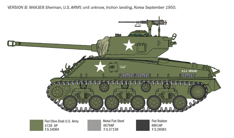 1:35 M4A3E8 SHERMAN KOREAN WAR