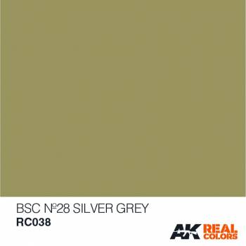 AKIRC038   —  Real Colors Acrylic Lacquer Paint 10ml BSC No28 Silver Grey