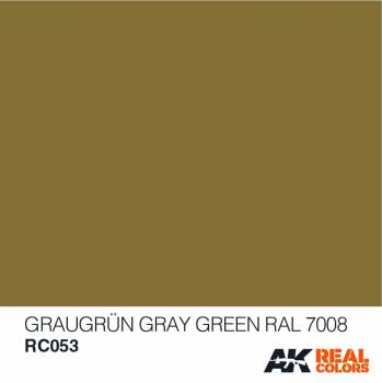 AKIRC053   —  Real Colors Acrylic Lacquer Paint 10ml Grey Green RAL7008