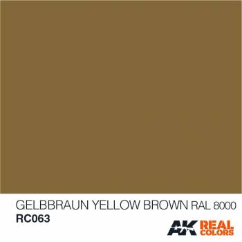 AKIRC063   —  Real Colors Acrylic Lacquer Paint 10ml Yellow Brown RAL8000