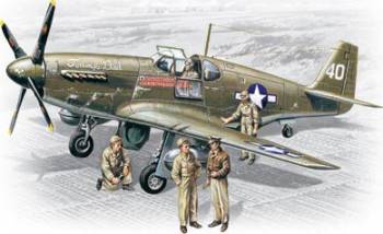 ICM48125   —  1/48 Mustang P-51B with USAAF Pilots and Ground Personnel