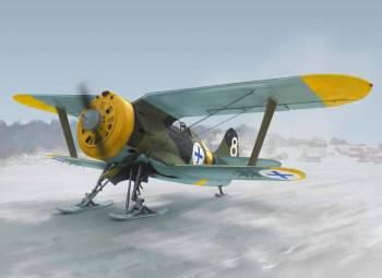 ICM72075   —  1/72 I-153 WWII Finnish Air Force Fighter (Winter Version)